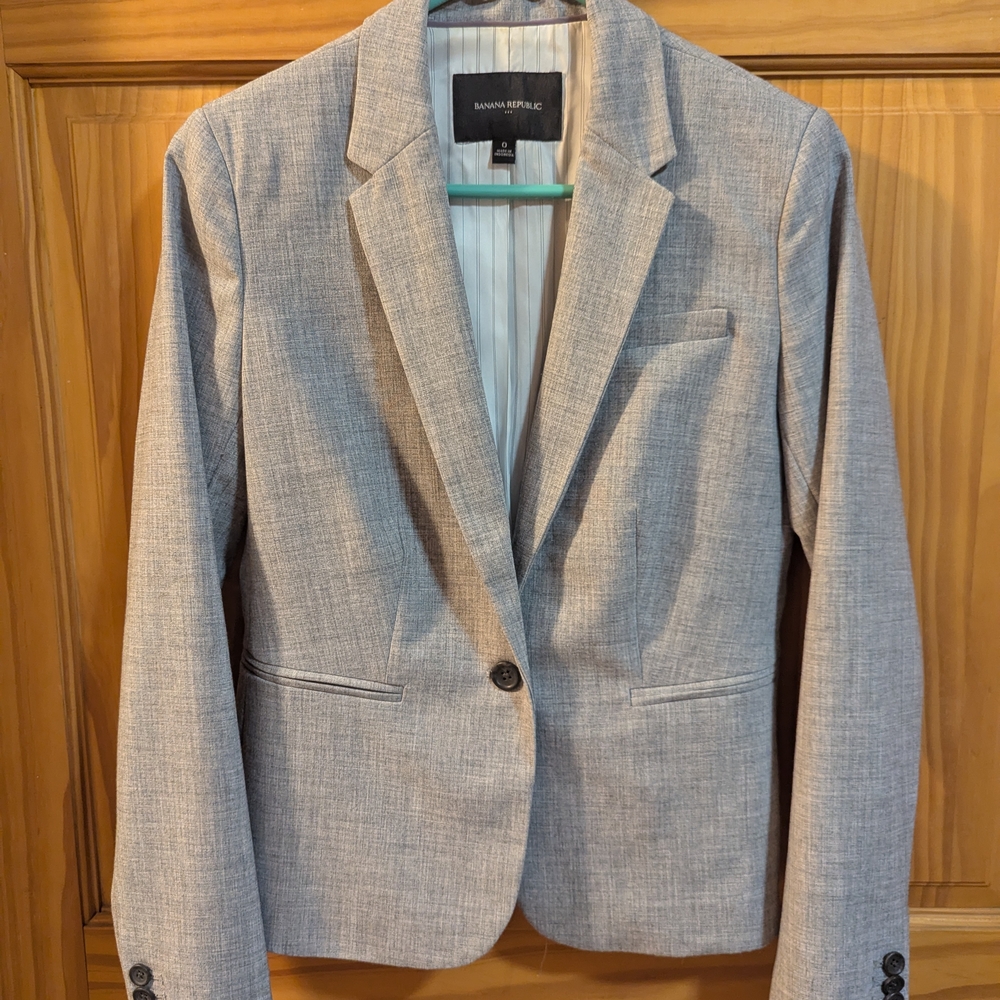 Banana Republic Gray Striped Blazer